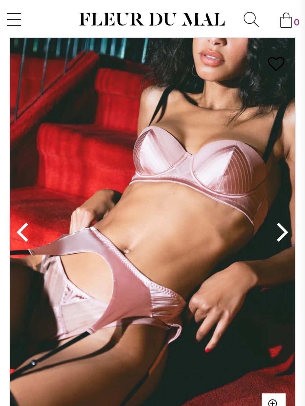 Fleur du Mal Pink Satin Underwire Bra